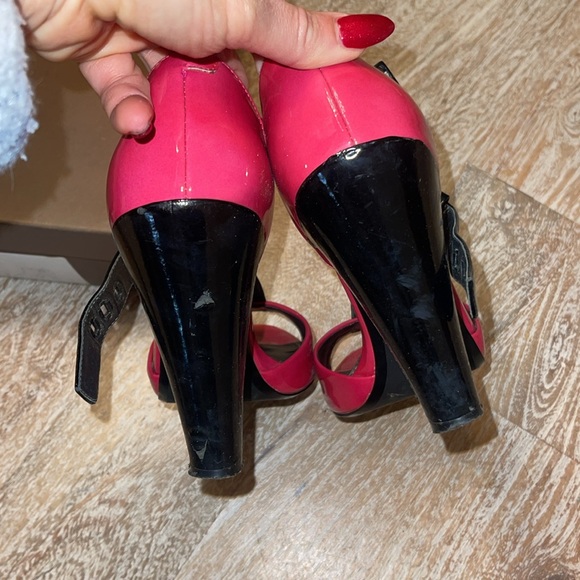 Patent pink black heels 7.5 - Picture 5 of 5